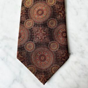Vintage Neck Tie Geometric Orange Brown Gold Regal Designer Collection 4" x 54"